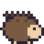 A pixel-art hedgehog